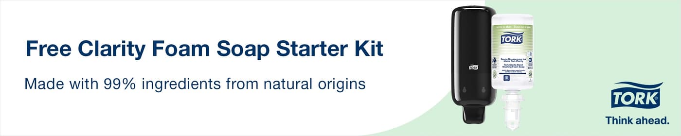 Tork Free Clarity Foam Soap Starter Kit - banner - OE - 06.23